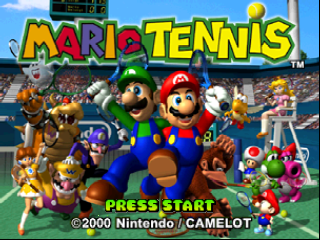 Mario Tennis (USA) Title Screen
